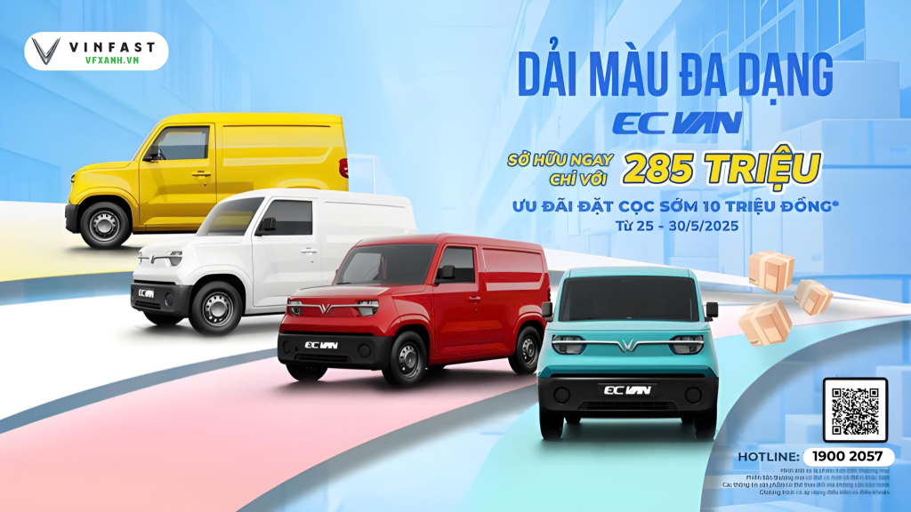 VinFast EC Van có mấy màu chính thức? Màu nào phù hợp nhất cho dịch vụ kinh doanh? 5 1900 2057 1