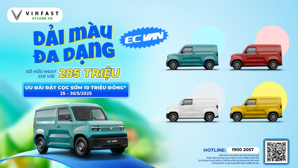 VinFast EC Van giá bao nhiêu? Cập nhật mức giá mới nhất cùng những ưu đãi hấp dẫn khi đặt cọc sớm tại VFXanh 1 VinFast EC Van giá bao nhiêu?