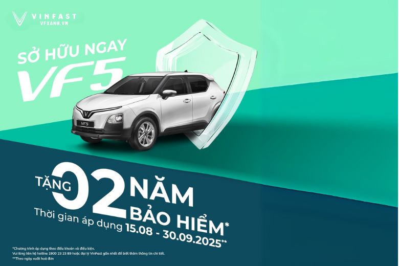 Cập nhật chính sách tặng 2 năm bảo hiểm cho VF5 Plus và Herio Green 2 192