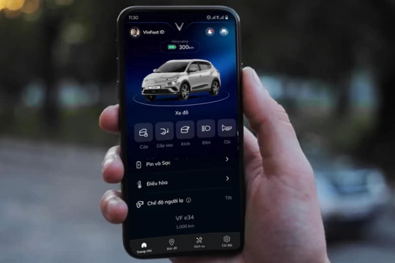 cách kết nối điện thoại với xe vinfast